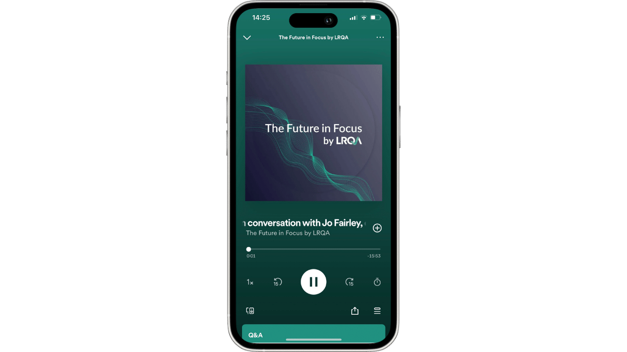 Mobile phone promoting Future in Focus