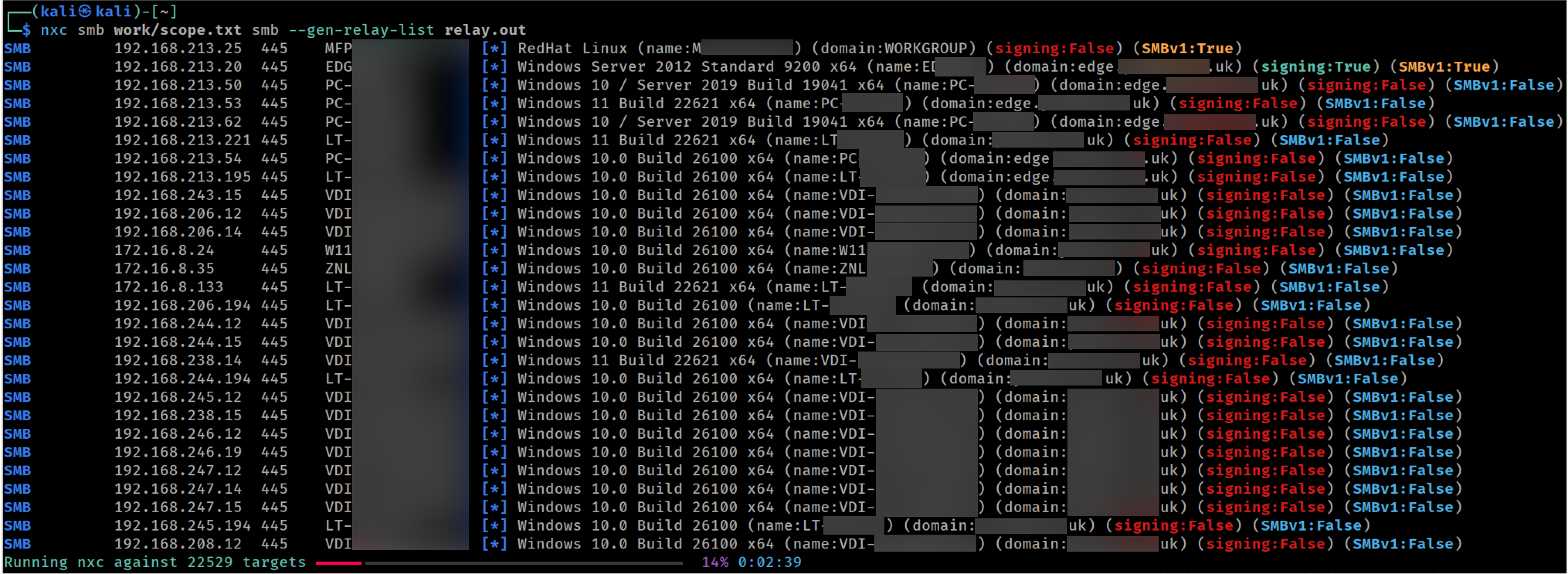 Discovering servers that do not require SMB signing