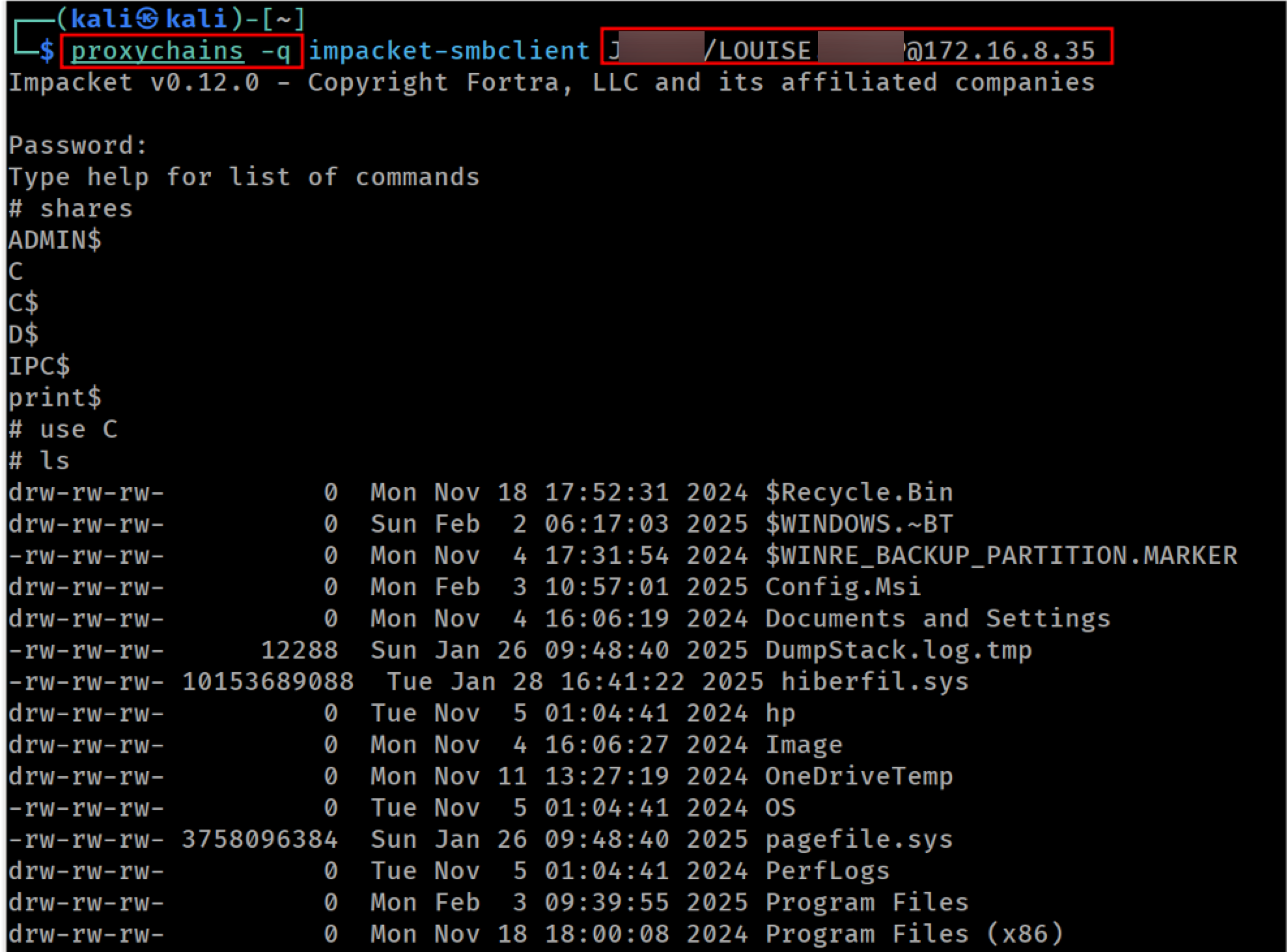 Using an established SMB session
